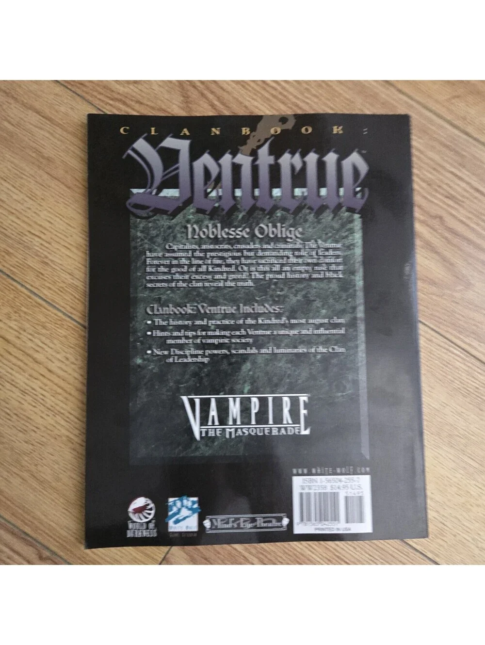 Vampire The Masquerade Clanbook Ventrue WW2358 White Wolf RPG Sourcebook 2000